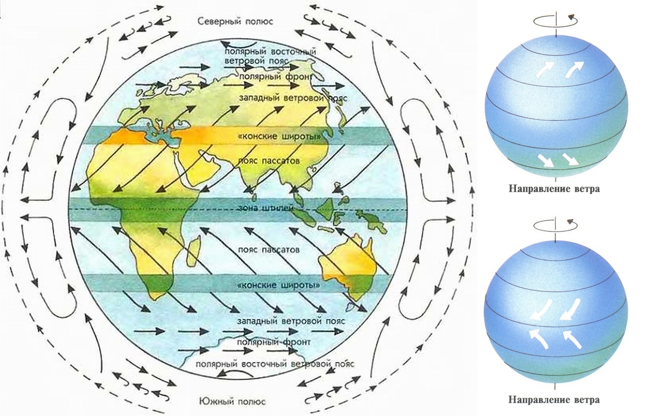 В какую сторону дует северный. Схема общей циркуляции атмосферы на земле. Карта ветров пассаты и Муссоны. Общая циркуляция атмосферы. Пассаты и Муссоны.