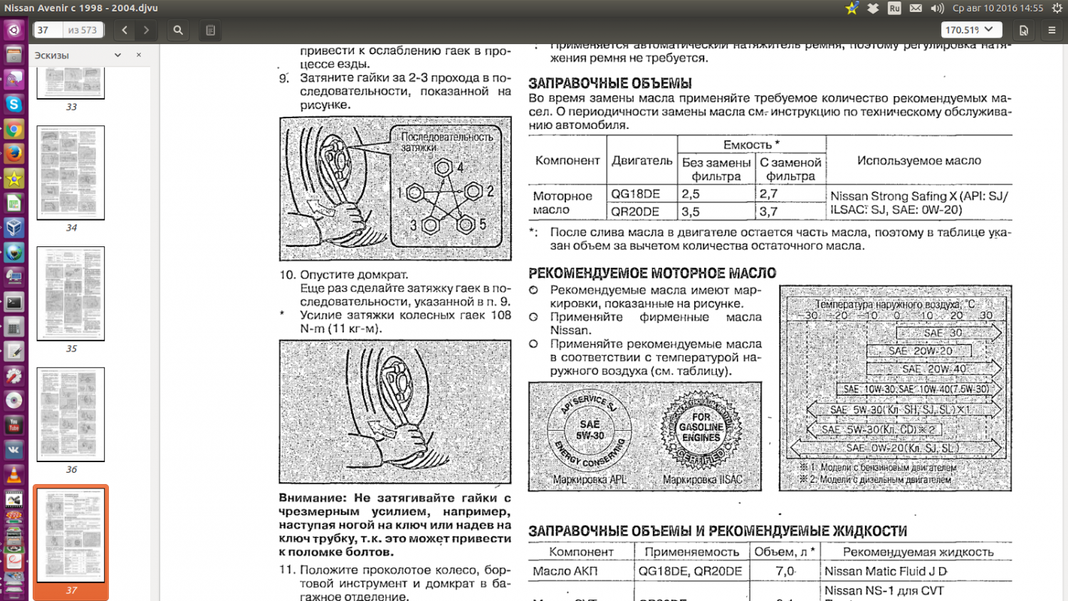 Ниссан либерти масла