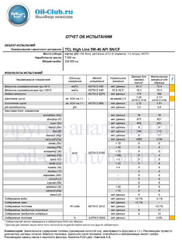 TCL High Line 5W-40 API SN-CF отработка на VW Bora после 7 600км (UOA BASE) копия.jpg