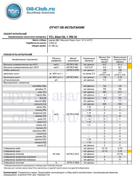 TCL Disel DL-1 5W-30 отработка на Mitsubishi Pajero Sport после 5983км (UOA BASE) копия.jpg