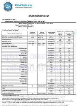 Akkora PRO 5W-30 XD на Mercedes Benz GLK после 11 618км (UOA BASE) копия.jpg