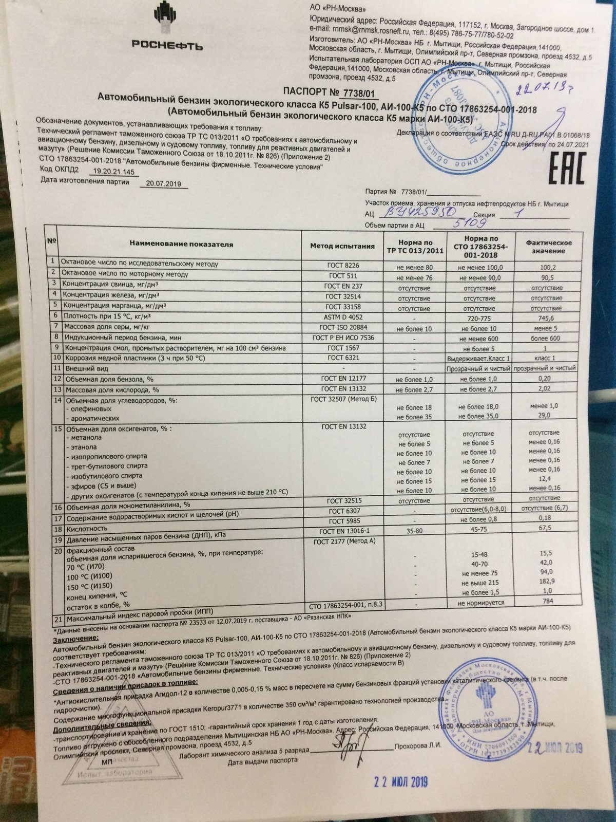 Аи 100 карта азс