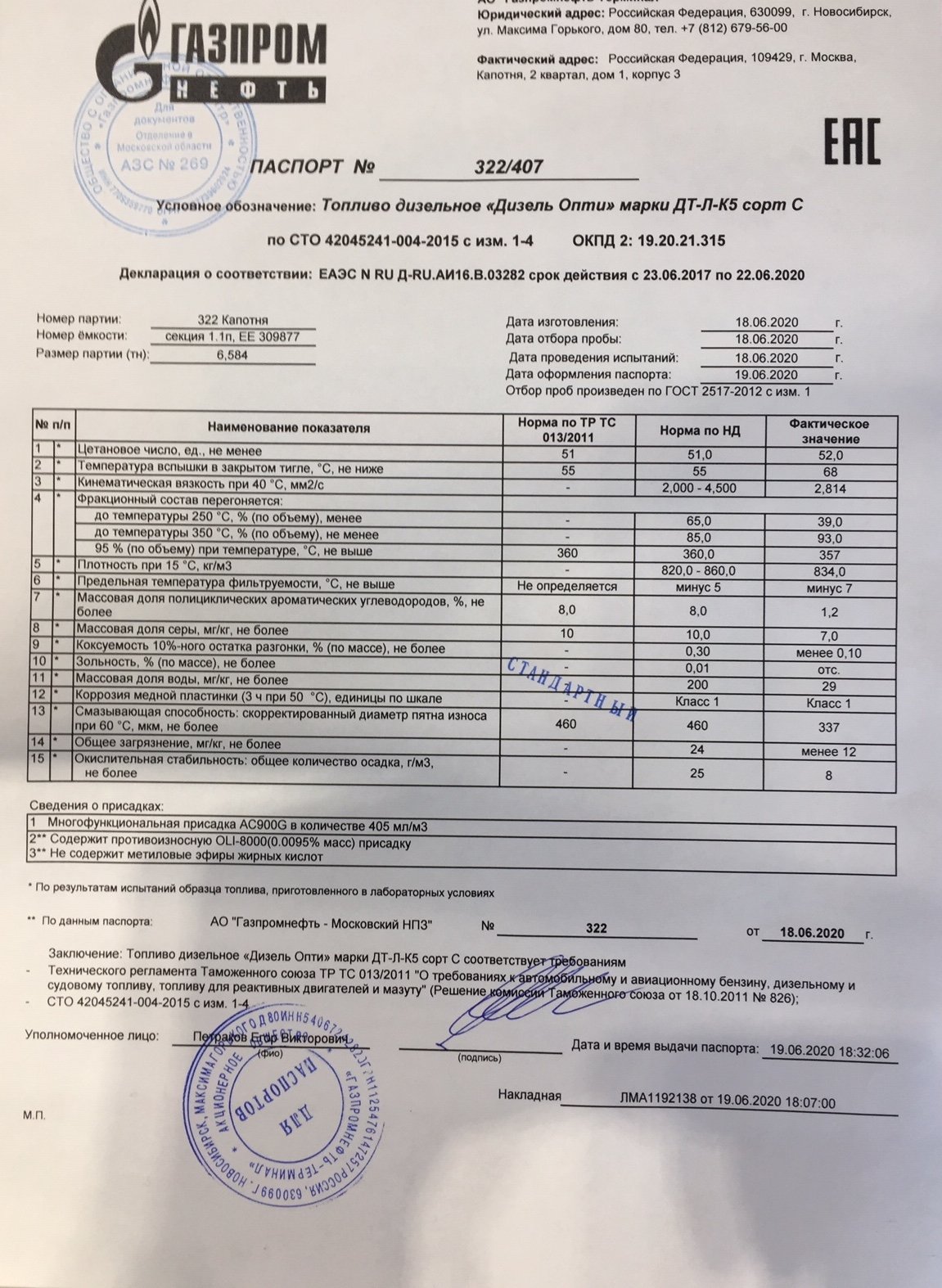 Дизельное топливо газпромнефть